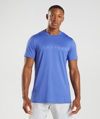 T Shirts Gymshark Deporte Stripe Hombre Azules | CO 3442BEX